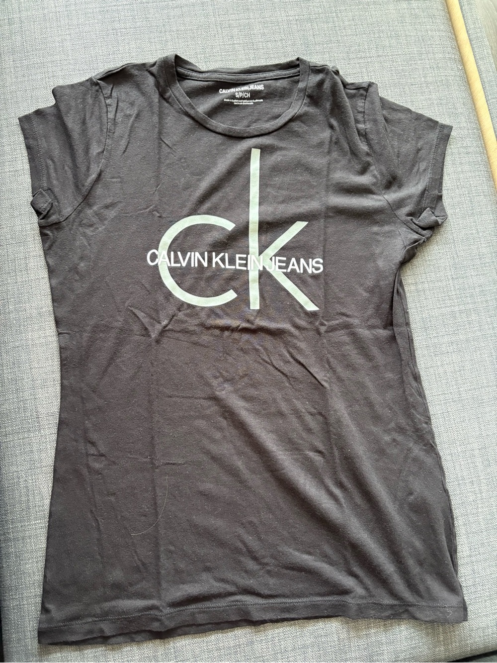 Calvin Klein Jeans Black Short Sleeve Tee with CK Logo